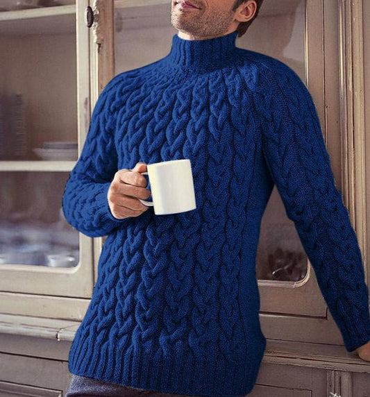Chunky Knit Men’s Turtleneck Sweater 4A | Heavyweight Wool Comfort