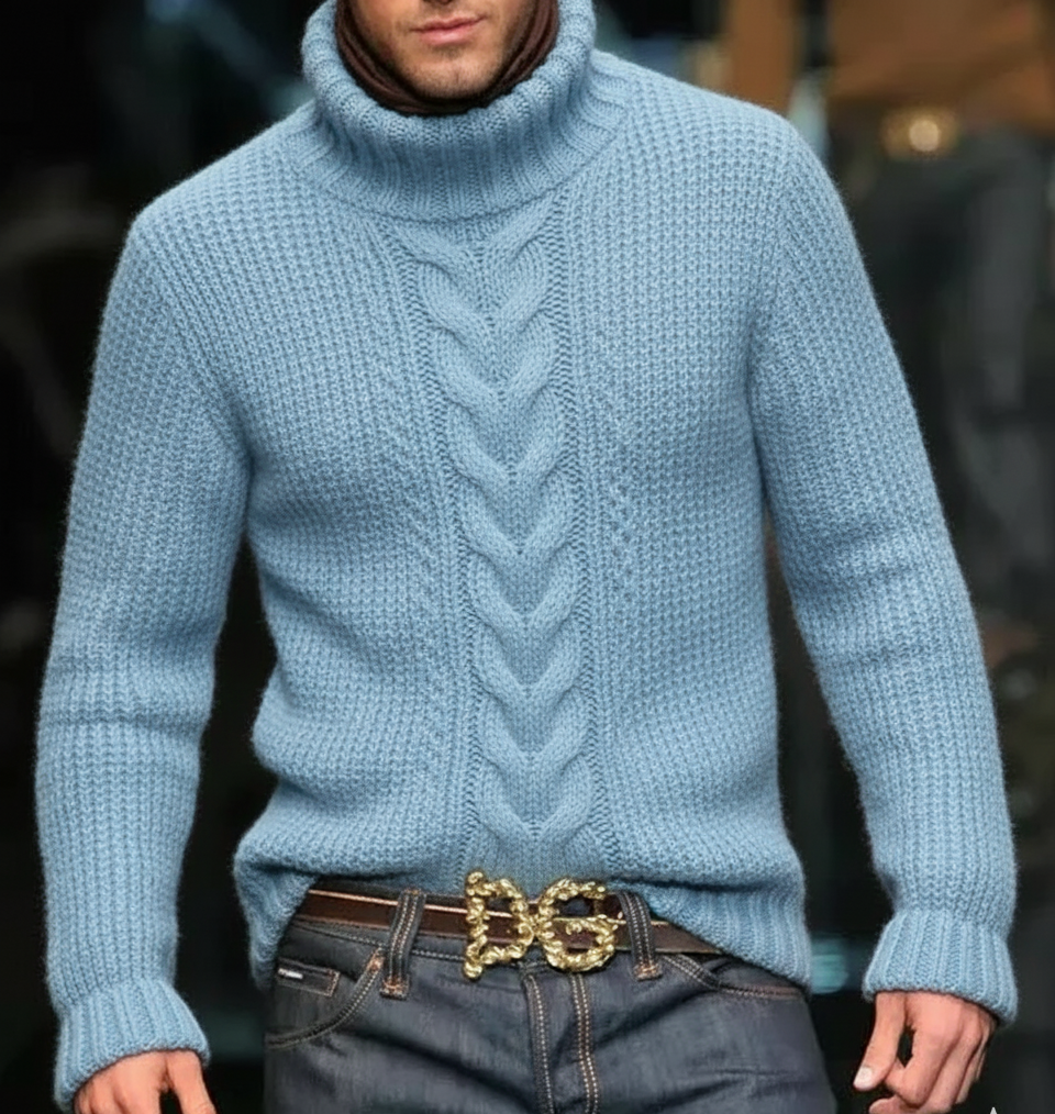 Men’s Slim Fit Hand Knit Turtleneck  30A