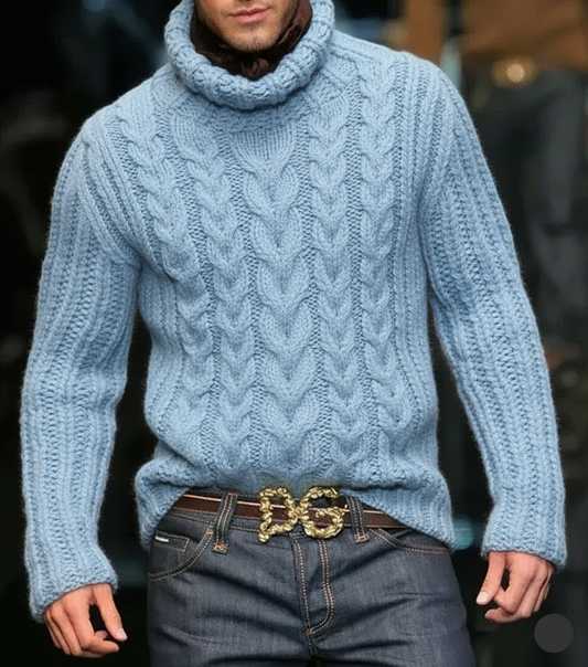 Men’s Luxury Hand Knit Turtleneck Sweater 34A